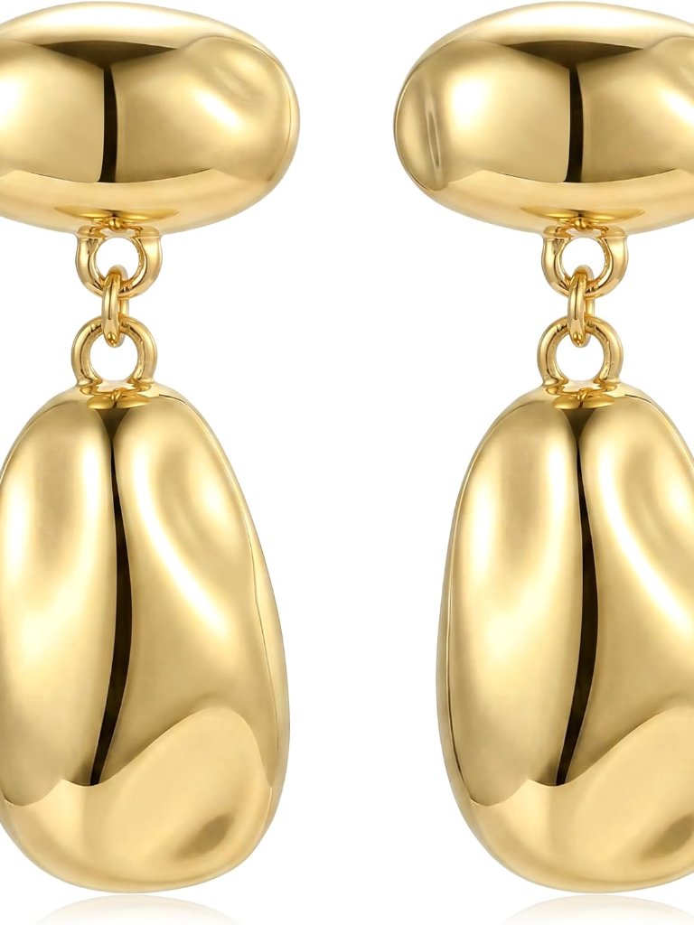 Chunky Earrings For Women Gold And Silver Two Tone Statement Unique Trendy Earri